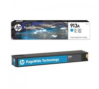 Картридж голубой HP 913A / F6T77AE для HP PageWide 377dw /  452dw Pro / 477dw Pro оригинальный