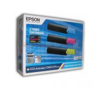 Комплект картриджей Epson AcuLaser C1100 / CX11 / CX21 (3 картриджа: синий,  желтый,  красный) оригинальный